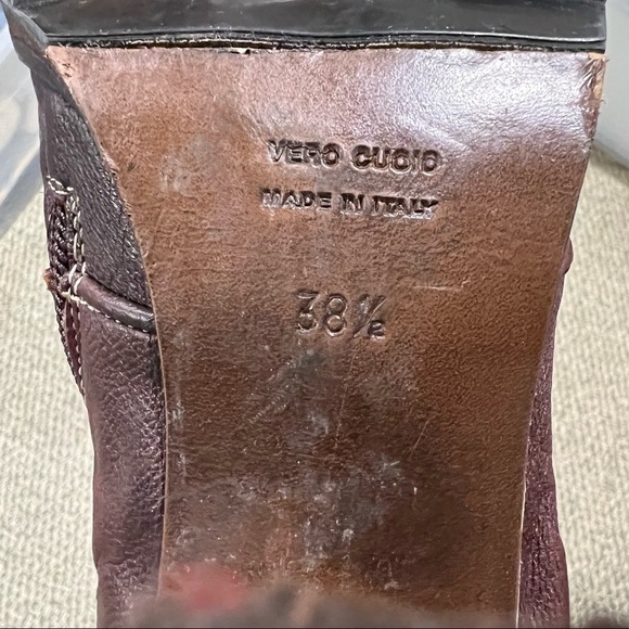 TP Brown Leather Victorian Lace Up Heeled Boots Size 38 1/2 Women's - Picture 3 of 11